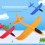 37CM Hand Throw EPP Foam Airplane Launch fly glider plane Model Aircraft Outdoor plane toy airplane model building kit