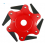 Red 6 Teeth Brush Cutter Blade Trimmer Metal Blades Trimmer Head 65Mn Garden Grass Trimmer Head For Lawn Mower