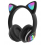 Flash Light Cute Cat Ears Wireless Headphones with Mic Can control LED Kid Girl Stereo Music Helmet Phone Bluetooth Headset Gift