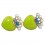Green Apple Earrings  With Diamonds