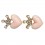 Pink Peach Heart Earrings With Diamonds