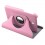 360° Rotating Lichi PU Leather Case with Holder for Samsung Galaxy Tab P3200 / P3600 / T210 / T211 ( Pink) -- 7 inch